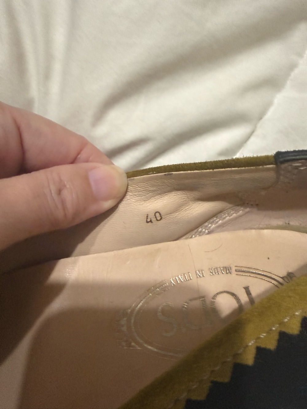 Tod's Black Suede Loafers with Olive Embroidery and Mustard Trim 40 10 - Picture 3 of 10